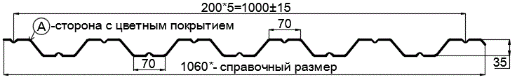 Фото: Профнастил НС35 х 1000 - A (ПЭ-01-3005-0.65) в Воскресенске