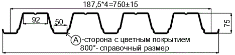 Фото: Профнастил Н75 х 750 - A (ПЭ-01-5002-0.7) в Воскресенске