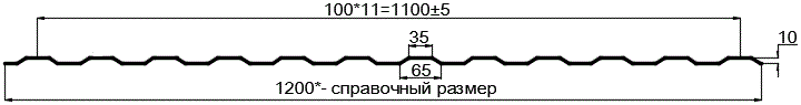 Фото: Профнастил оцинкованный МП10 х 1100 (ОЦ-01-БЦ-СТ) в Воскресенске