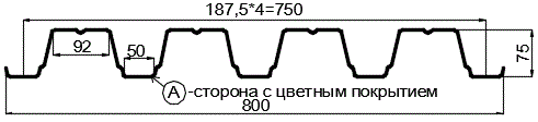 Фото: Профнастил Н75 х 750 - A (ПЭ-01-1015-0.7) в Воскресенске