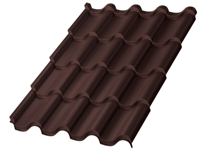 Металлочерепица МП Монтерроса-M (VALORI-20-Brown-0.5)