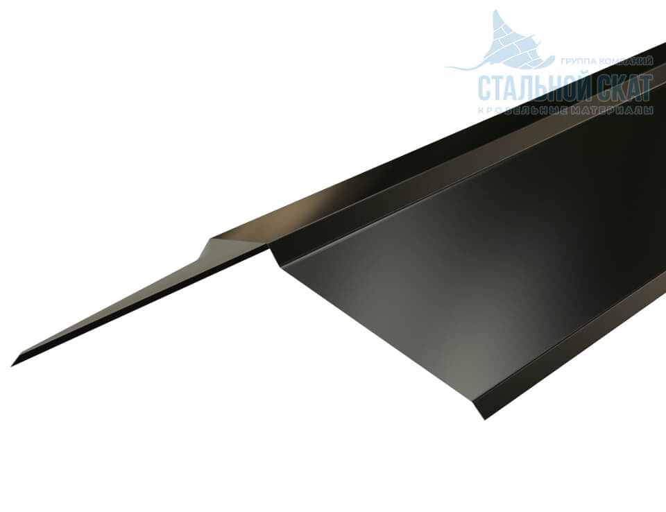 Планка конька плоского 150х150х2000 (VikingMP-01-9005-0.45)